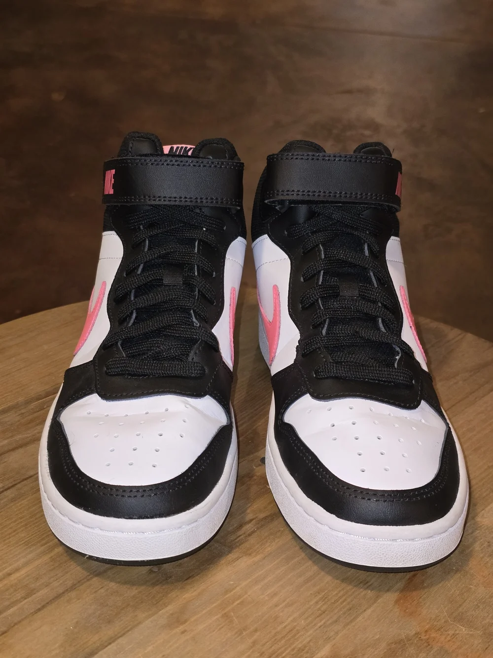 Nike Court Borough Mid 2 Kids 7Y Black White Pink High Top Sneakers
